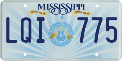 MS license plate LQI775