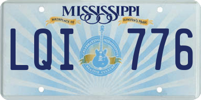 MS license plate LQI776