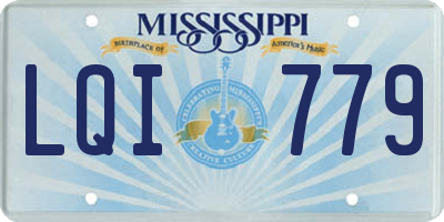 MS license plate LQI779