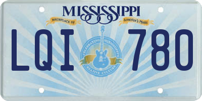 MS license plate LQI780