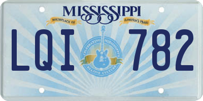 MS license plate LQI782