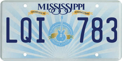 MS license plate LQI783