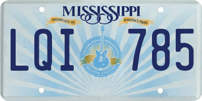 MS license plate LQI785
