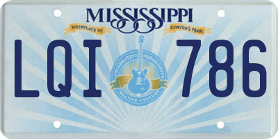 MS license plate LQI786