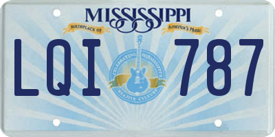 MS license plate LQI787
