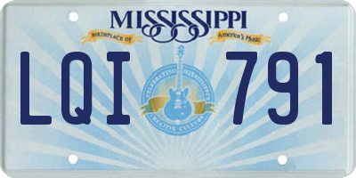 MS license plate LQI791