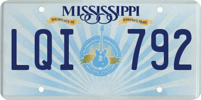 MS license plate LQI792