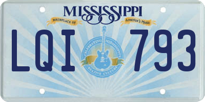 MS license plate LQI793