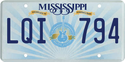MS license plate LQI794