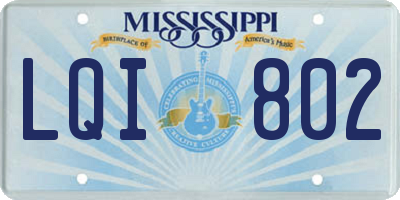 MS license plate LQI802