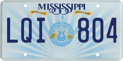 MS license plate LQI804