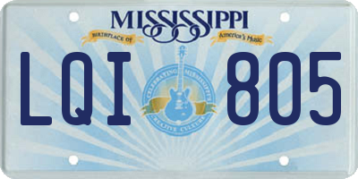 MS license plate LQI805