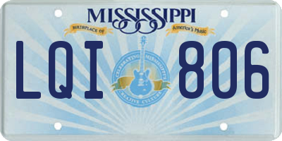 MS license plate LQI806
