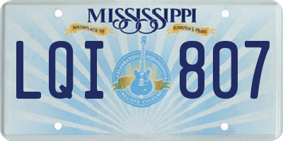 MS license plate LQI807