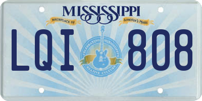 MS license plate LQI808