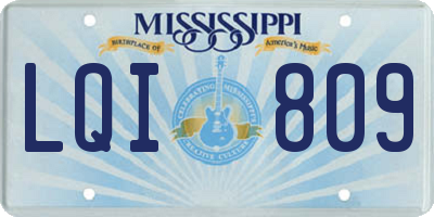 MS license plate LQI809