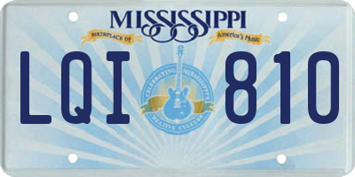 MS license plate LQI810