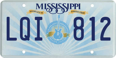MS license plate LQI812