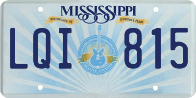MS license plate LQI815