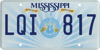 MS license plate LQI817