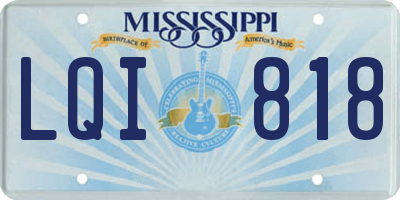 MS license plate LQI818