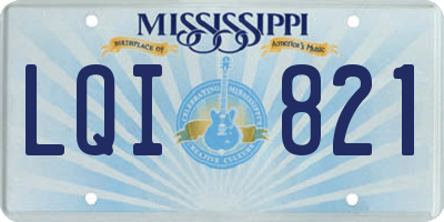 MS license plate LQI821