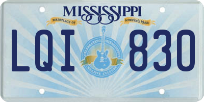 MS license plate LQI830