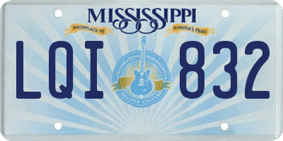 MS license plate LQI832