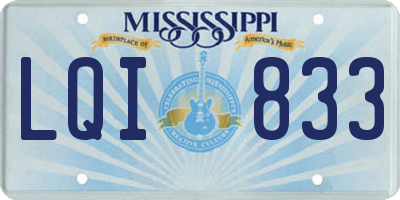 MS license plate LQI833