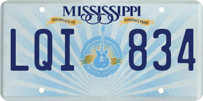 MS license plate LQI834