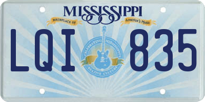 MS license plate LQI835