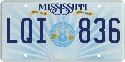 MS license plate LQI836