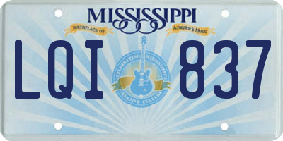 MS license plate LQI837