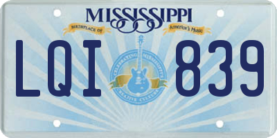 MS license plate LQI839