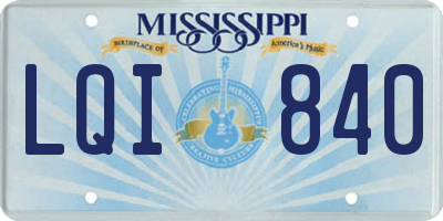 MS license plate LQI840