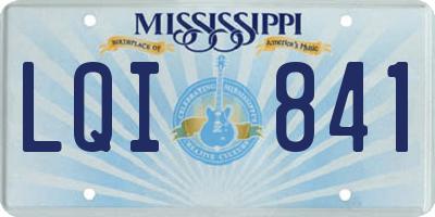 MS license plate LQI841