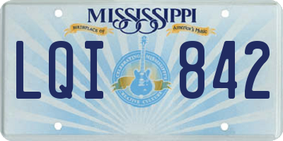 MS license plate LQI842