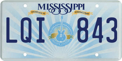 MS license plate LQI843