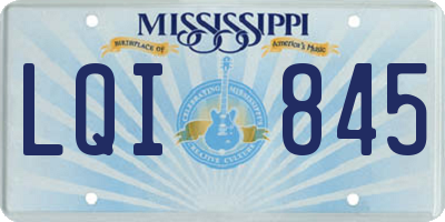 MS license plate LQI845