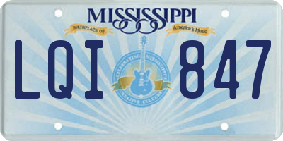 MS license plate LQI847