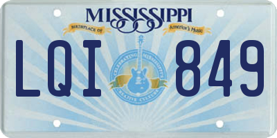 MS license plate LQI849