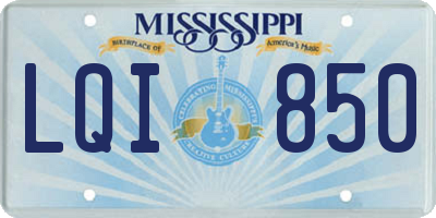 MS license plate LQI850