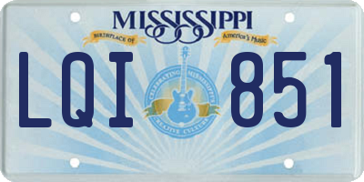 MS license plate LQI851
