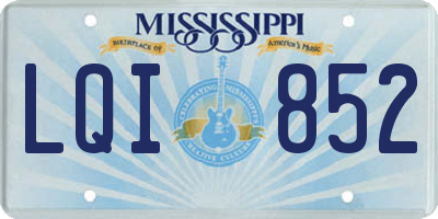 MS license plate LQI852