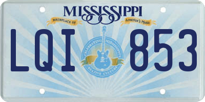 MS license plate LQI853