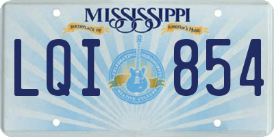 MS license plate LQI854