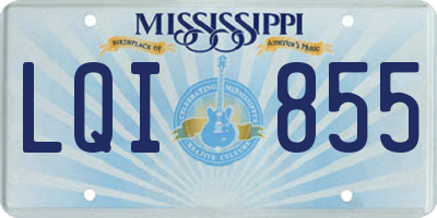 MS license plate LQI855