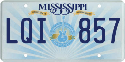 MS license plate LQI857