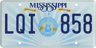MS license plate LQI858