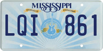 MS license plate LQI861